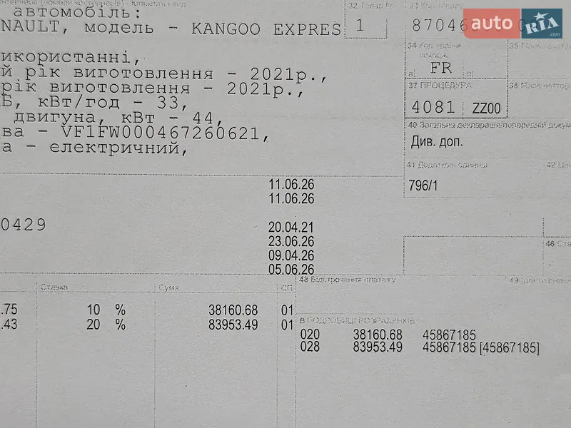 Грузовой фургон Renault Kangoo 2021 в Луцке документ