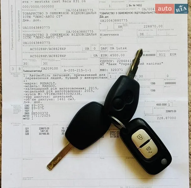 Мінівен Renault Kangoo 2015 в Луцьку документ
