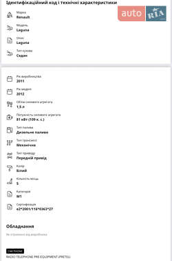 Ліфтбек Renault Laguna 2012 в 
