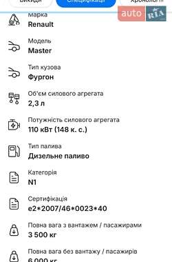 Грузовой фургон Renault Master 2020 в 
