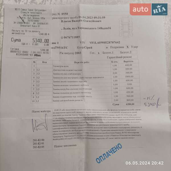 Седан Renault Megane 2003 в Львове