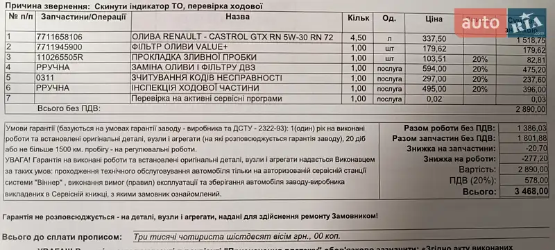 Минивэн Renault Megane 2011 в Киеве документ