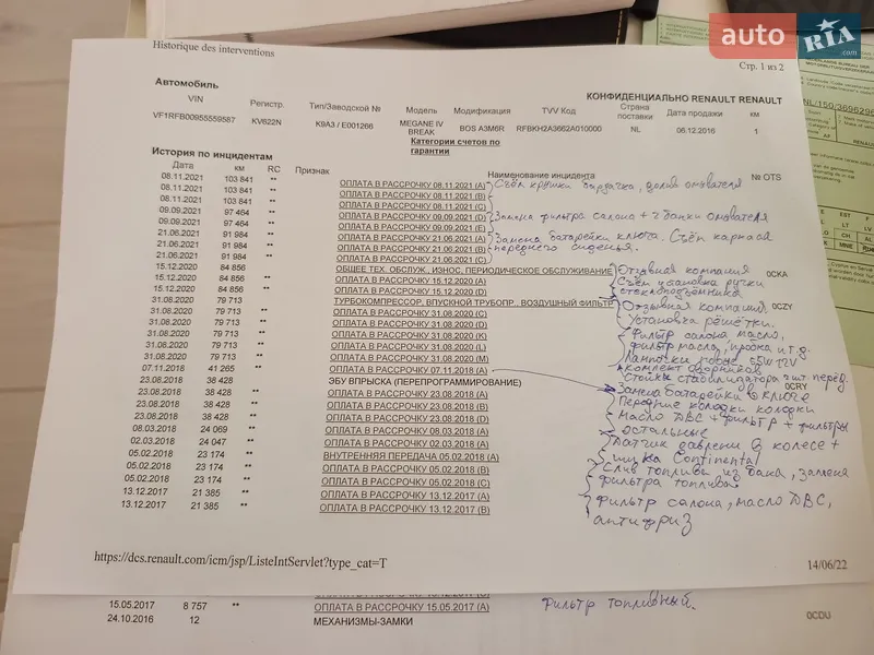 Універсал Renault Megane 2016 в Одесі документ 6 фото Універсал Renault Megane 2016 в Одесі документ
