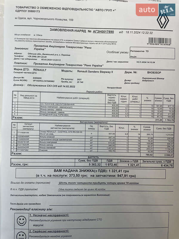 Хэтчбек Renault Sandero StepWay 2021 в Одессе