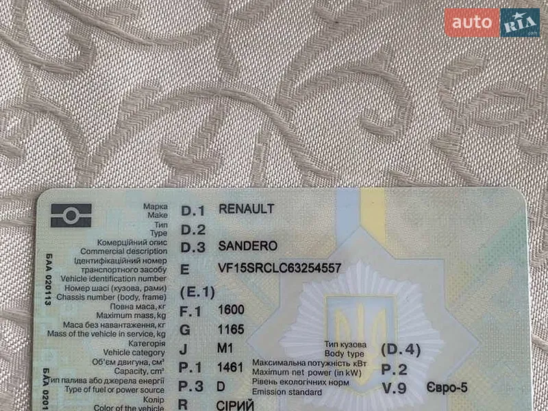 Хэтчбек Renault Sandero 2019 в Золочеве документ