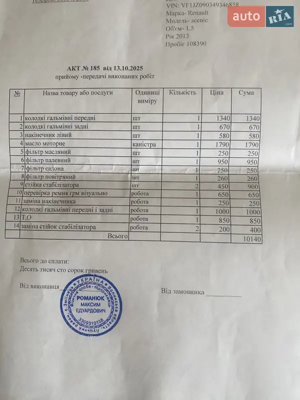 Минивэн Renault Scenic 2013 в Луцке документ 6 фото Минивэн Renault Scenic 2013 в Луцке документ