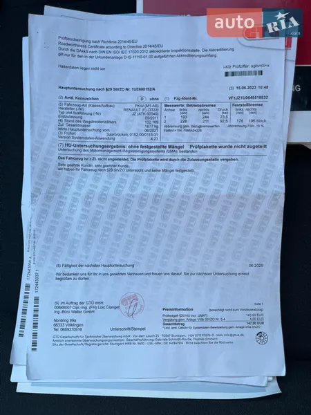 Минивэн Renault Scenic 2011 в Виннице документ