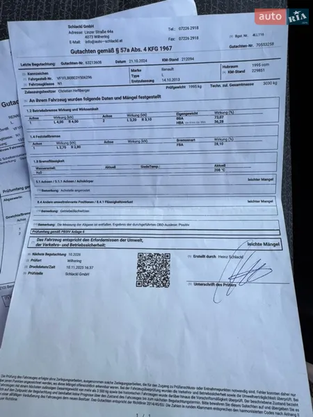 Грузовой фургон Renault Trafic 2013 в Мукачево документ