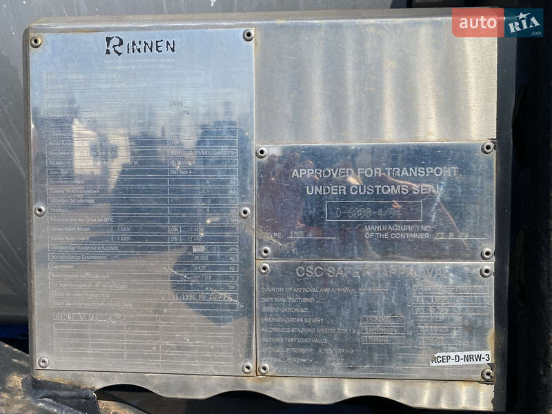 Цистерна полуприцеп Rinnen S-NA 1996 в Одессе