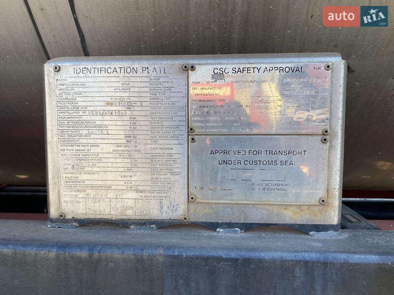 Цистерна полуприцеп Rinnen S-NA 1997 в Одессе