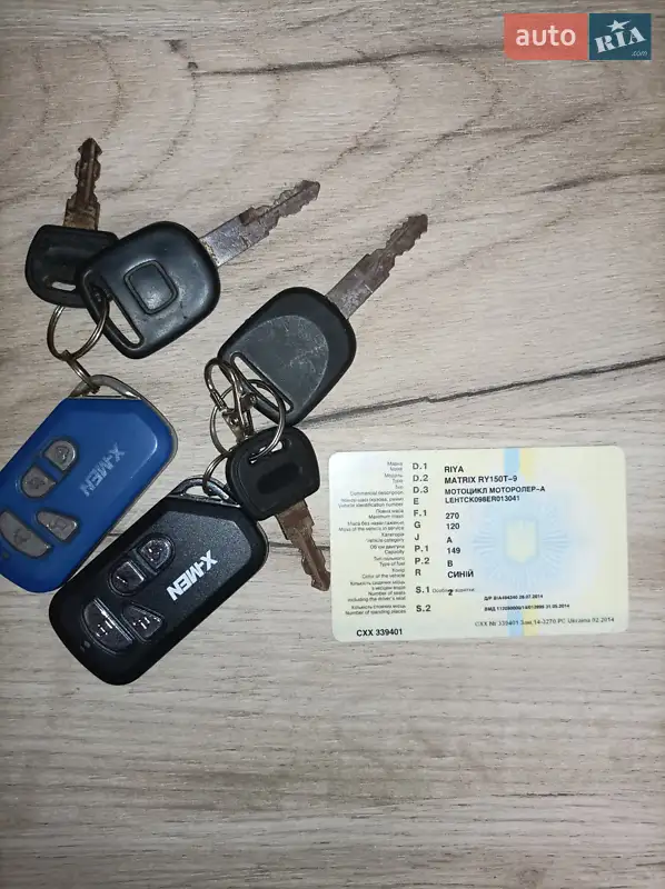 Вантажні моторолери, мотоцикли, скутери, мопеди RIYA Matrix RY150Т-9 2014 в Одесі документ