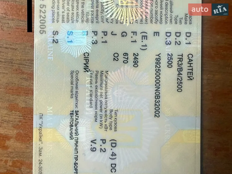 Бортовой полуприцеп Сантей 2500 2022 в Коломые документ