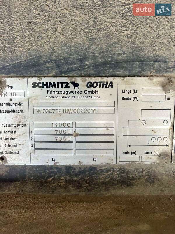 Бортовой полуприцеп Schmitz Cargobull Gotha 1998 в Одессе