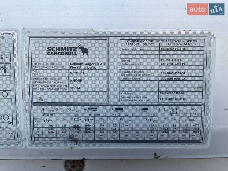 Тентованный борт (штора) - полуприцеп Schmitz Cargobull SCB S3T 2017 в Житомире