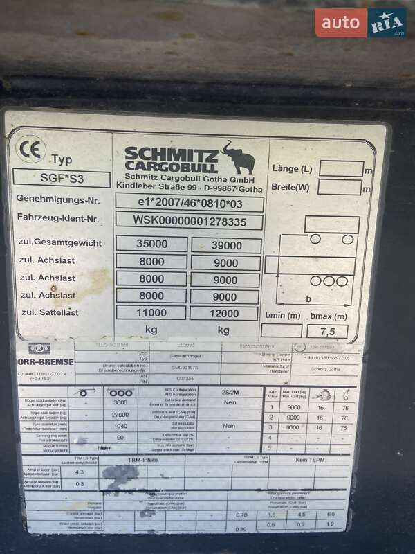 Самосвал полуприцеп Schmitz Cargobull SGF S3 2014 в Никополе