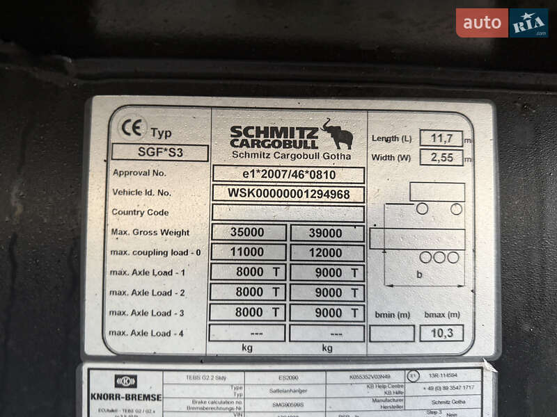 Самосвал полуприцеп Schmitz Cargobull SGF S3 2017 в Киеве