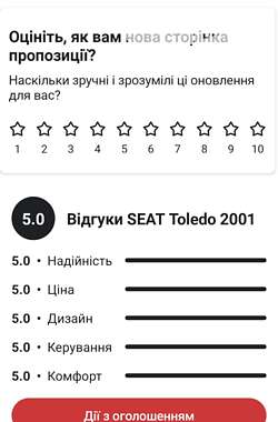 Седан SEAT Toledo 2001 в Києві