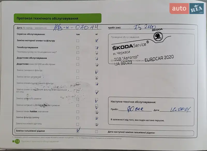 Хэтчбек Skoda Fabia 2017 в Киеве документ