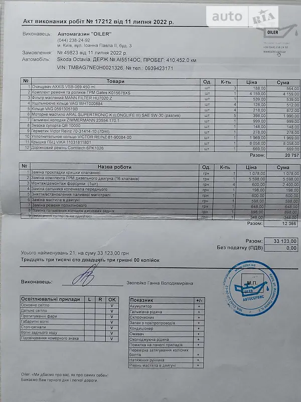 Лифтбек Skoda Octavia 2016 в Василькове документ 5 фото Лифтбек Skoda Octavia 2016 в Василькове документ