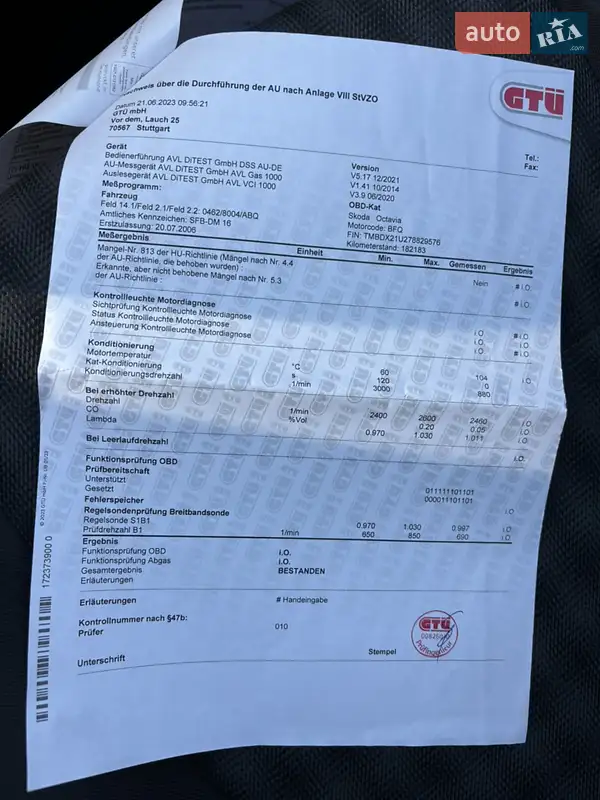 Лифтбек Skoda Octavia 2007 в Белой Церкви документ 3 фото Лифтбек Skoda Octavia 2007 в Белой Церкви документ