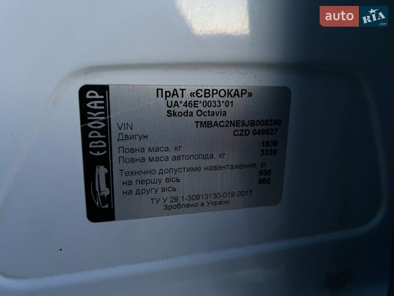 Лифтбек Skoda Octavia 2018 в Мукачево