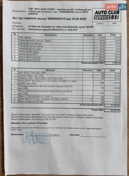 Универсал Skoda Octavia 2019 в Черновцах документ