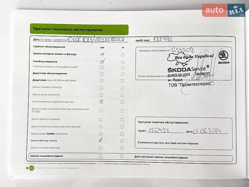 Лифтбек Skoda Octavia 2014 в Луцке документ