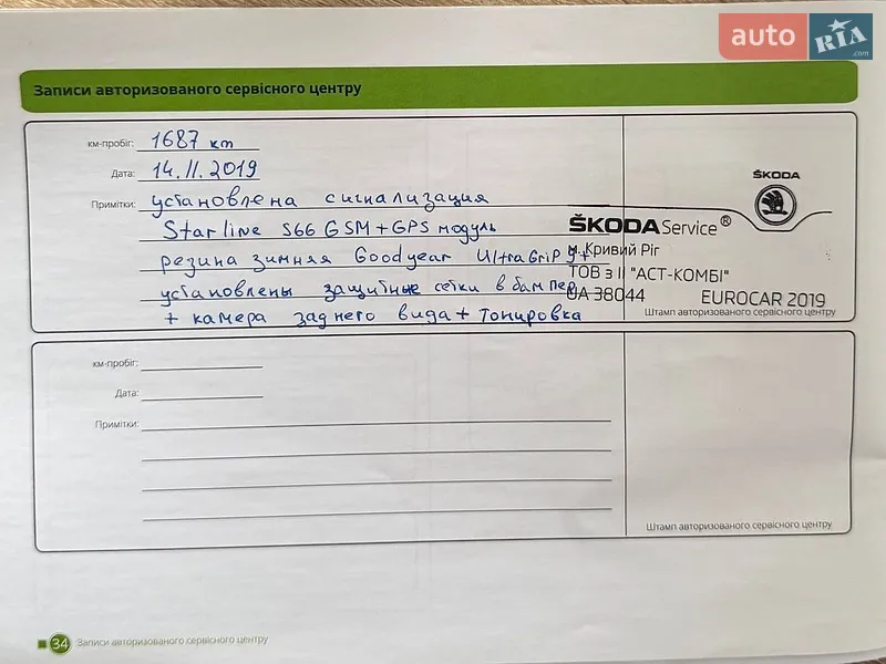 Лифтбек Skoda Octavia 2018 в Кривом Роге документ