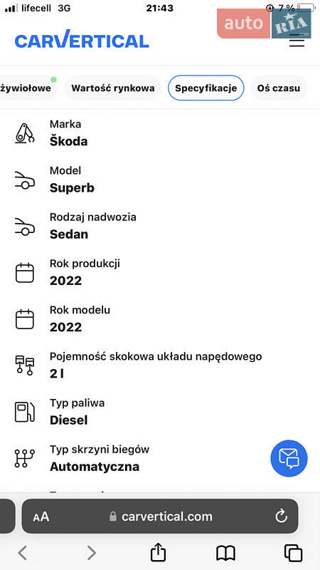 Лифтбек Skoda Superb 2022 в Луцке
