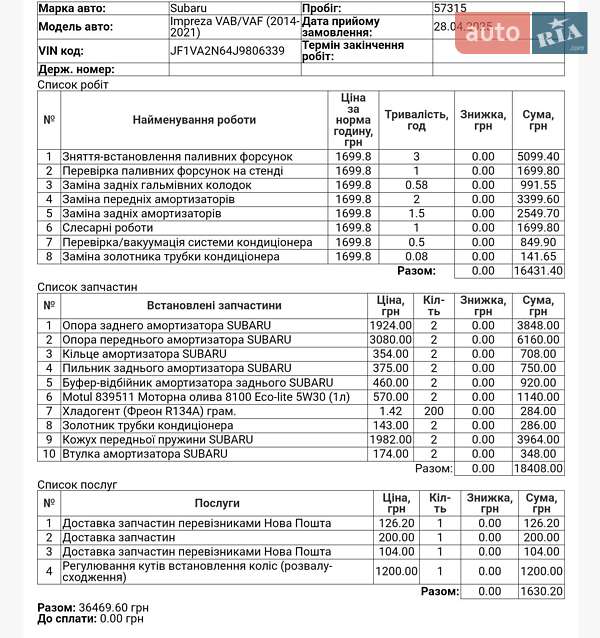 Седан Subaru WRX STI 2017 в Киеве