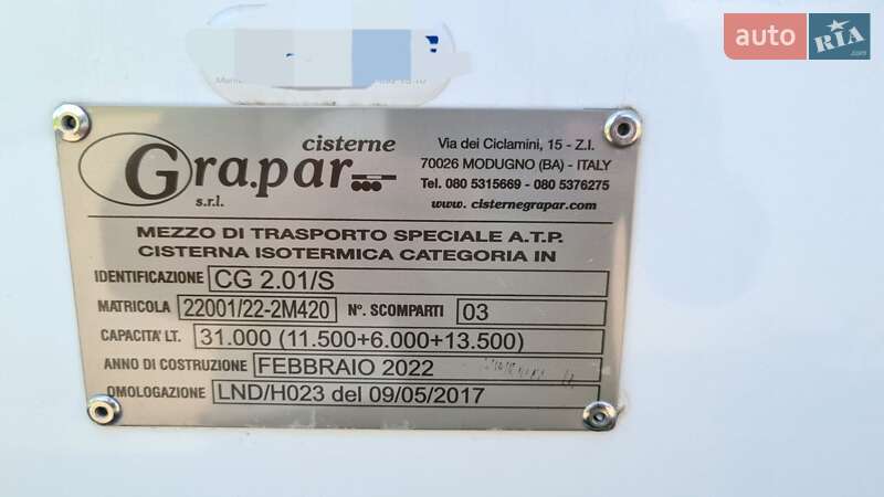 Цистерна напівпричіп Tecnokar T3-SP38 2022 в Дніпрі