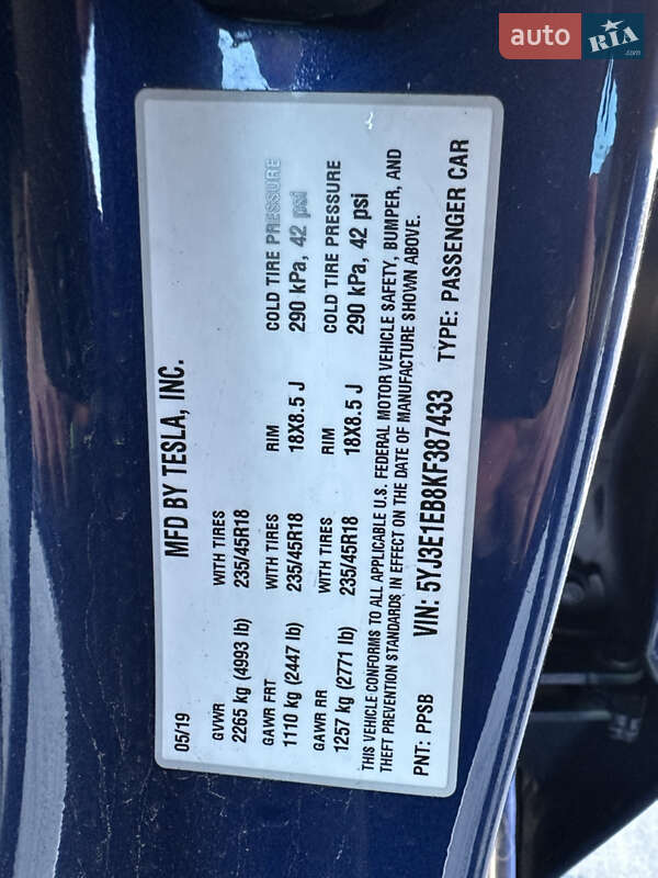 Седан Tesla Model 3 2019 в Луцьку фото 20 Седан Tesla Model 3 2019 в Луцьку