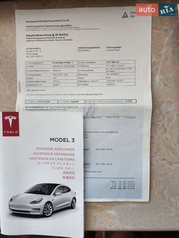Седан Tesla Model 3 2020 в Черкассах