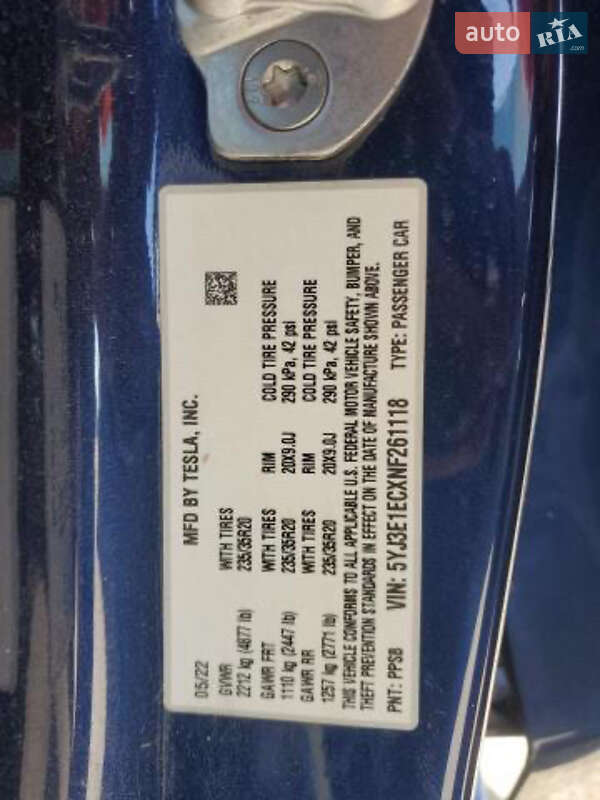 Седан Tesla Model 3 2022 в Киеве