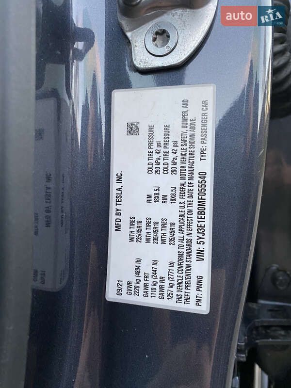 Седан Tesla Model 3 2021 в Івано-Франківську фото 23 Седан Tesla Model 3 2021 в Івано-Франківську
