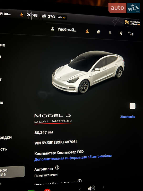 Седан Tesla Model 3 2019 в Киеве фото 14 Седан Tesla Model 3 2019 в Киеве