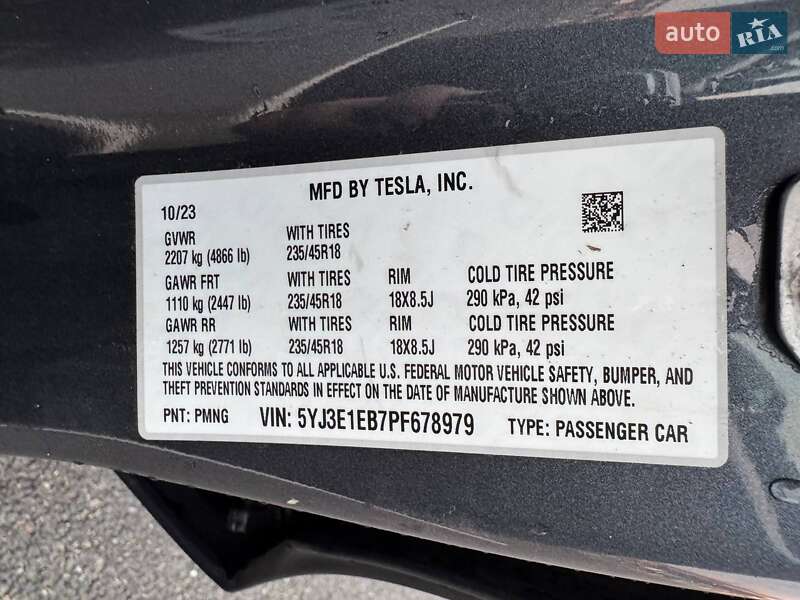 Седан Tesla Model 3 2023 в Киеве фото 13 Седан Tesla Model 3 2023 в Киеве