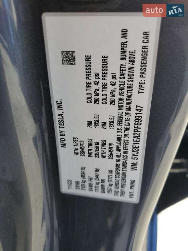 Седан Tesla Model 3 2023 в Черкассах фото 12 Седан Tesla Model 3 2023 в Черкассах