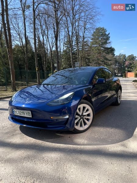 2022 Tesla Model 3, VIN 5YJ3E1EB4NF343112:plate — фото 1 (autoria)