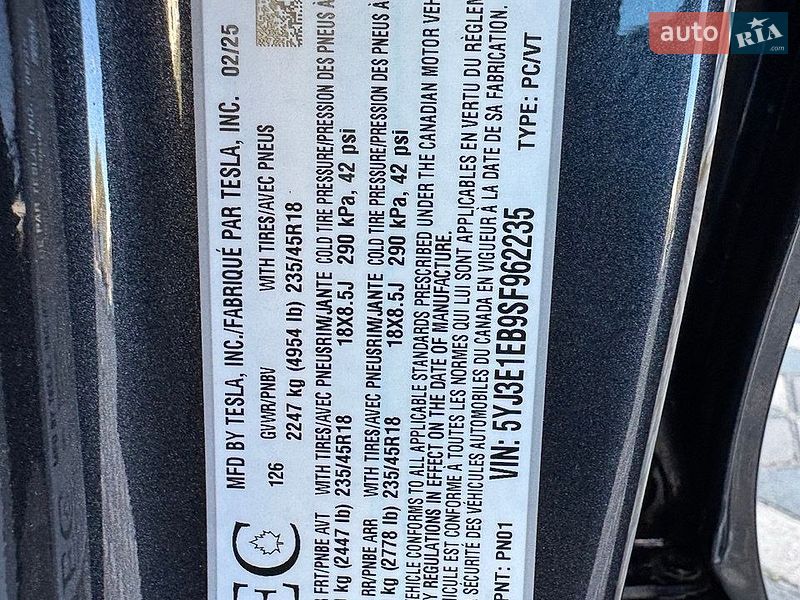 Седан Tesla Model 3 2025 в Одесі