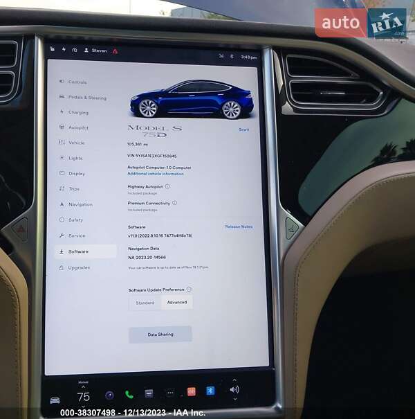 Ліфтбек Tesla Model S 2016 в Дніпрі