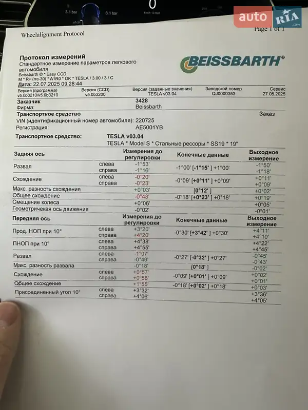 Лифтбек Tesla Model S 2015 в Днепре документ