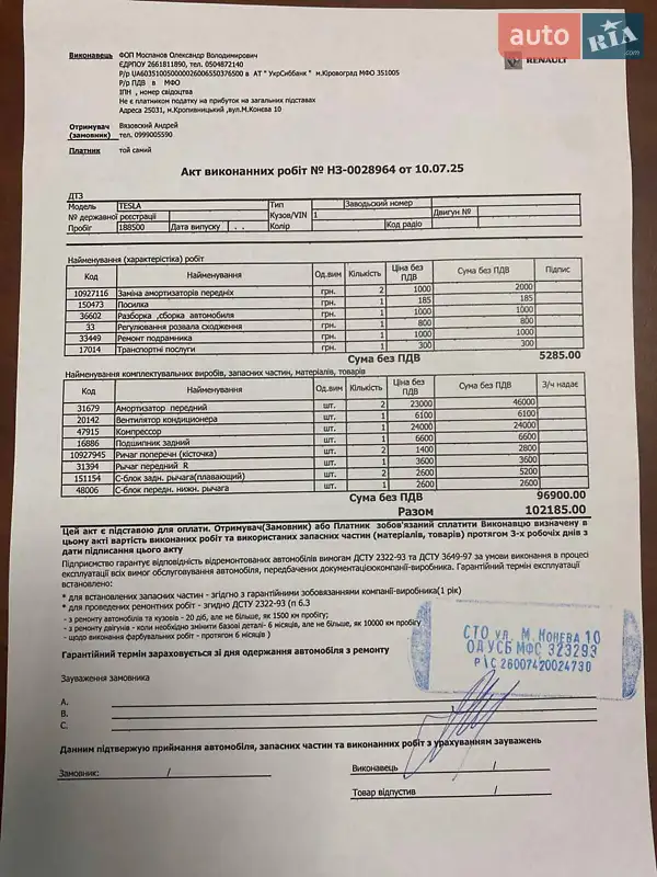 Лифтбек Tesla Model S 2014 в Кропивницком документ