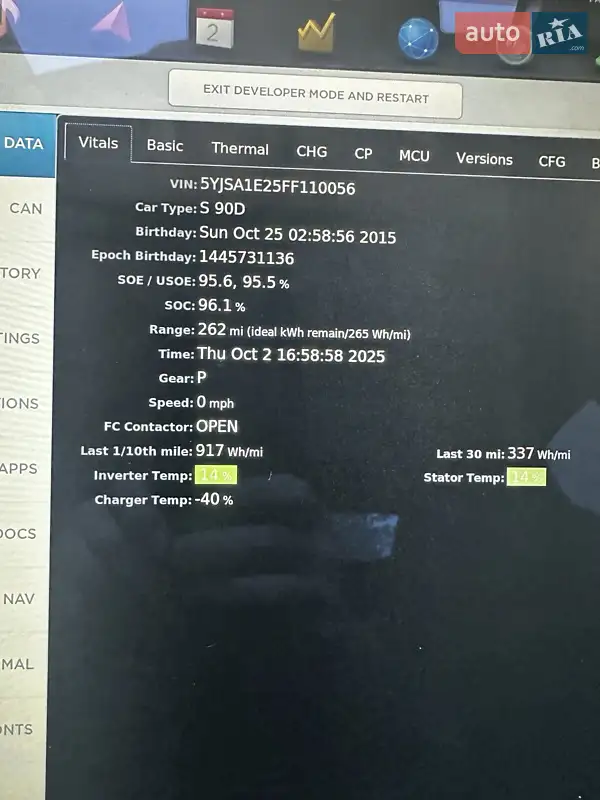 Лифтбек Tesla Model S 2015 в Киеве документ