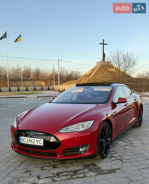 2014 Tesla Model-S, VIN 5YJSA2H1XEFP30117:plate — фото 1 (autoria)