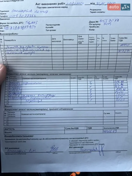 Лифтбек Tesla Model S 2013 в Львове документ