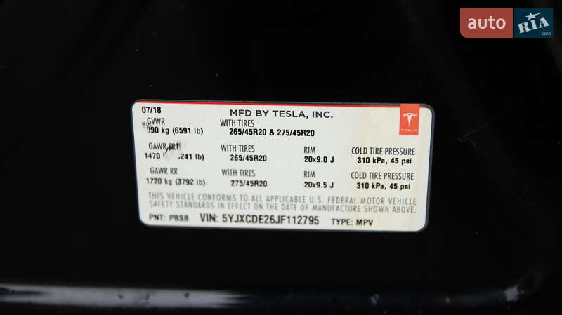 Внедорожник / Кроссовер Tesla Model X 2018 в Житомире фото 41 Внедорожник / Кроссовер Tesla Model X 2018 в Житомире