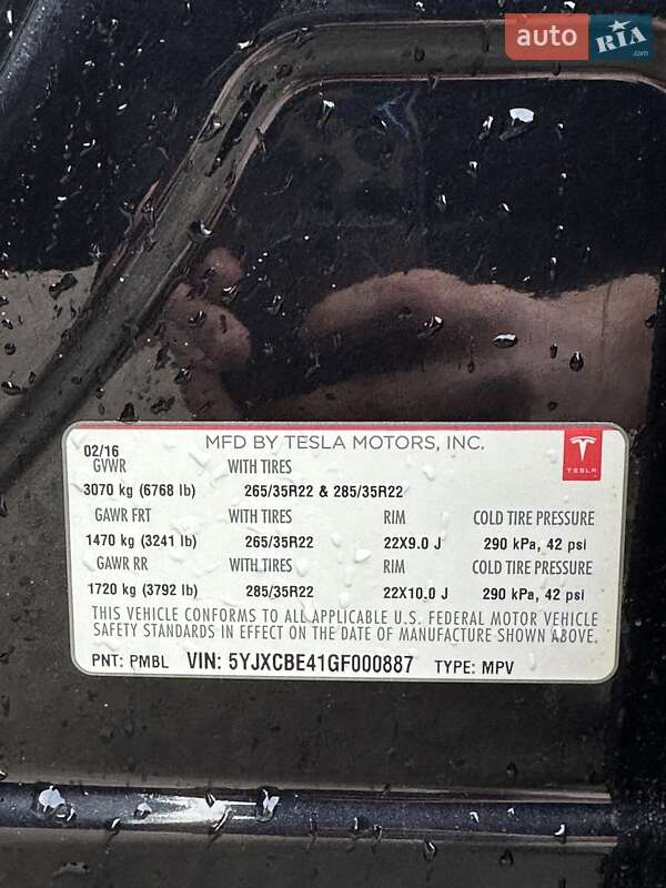 Внедорожник / Кроссовер Tesla Model X 2016 в Сумах фото 16 Внедорожник / Кроссовер Tesla Model X 2016 в Сумах