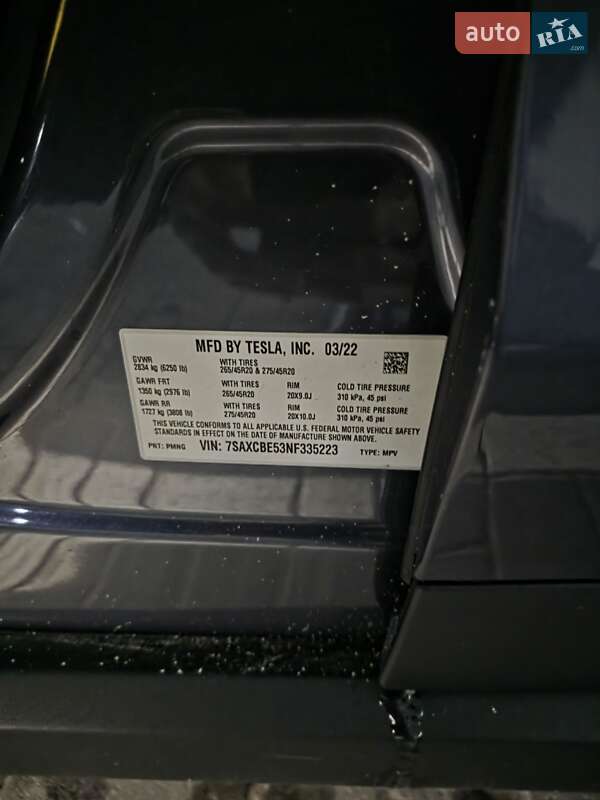 Внедорожник / Кроссовер Tesla Model X 2022 в Киеве фото 27 Внедорожник / Кроссовер Tesla Model X 2022 в Киеве