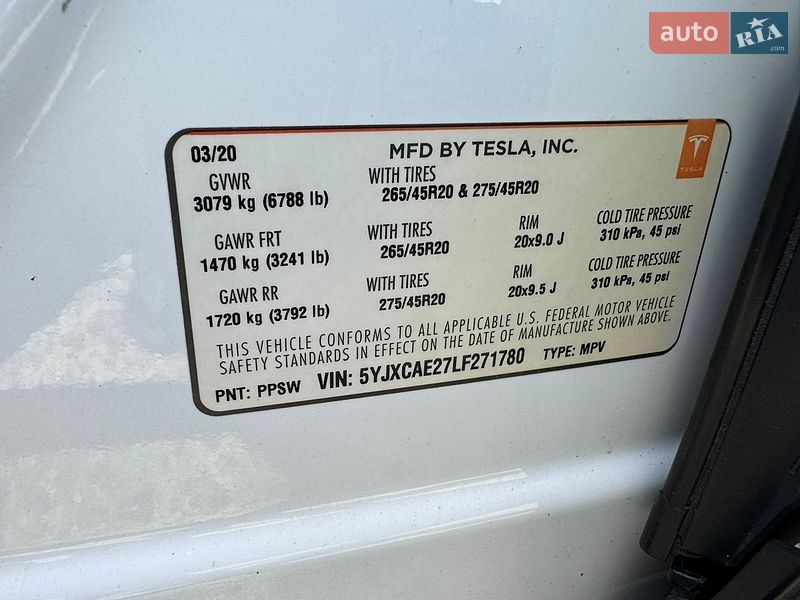 Внедорожник / Кроссовер Tesla Model X 2020 в Луцке